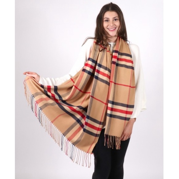 Cherie Bliss Plaid Cashmere Feeling Scarf NWT - Picture 2 of 4